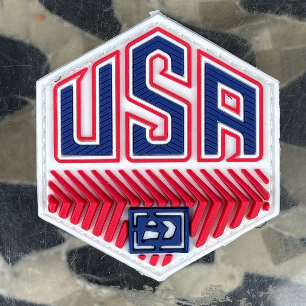 NEW Push Rubberized Patch - USA White