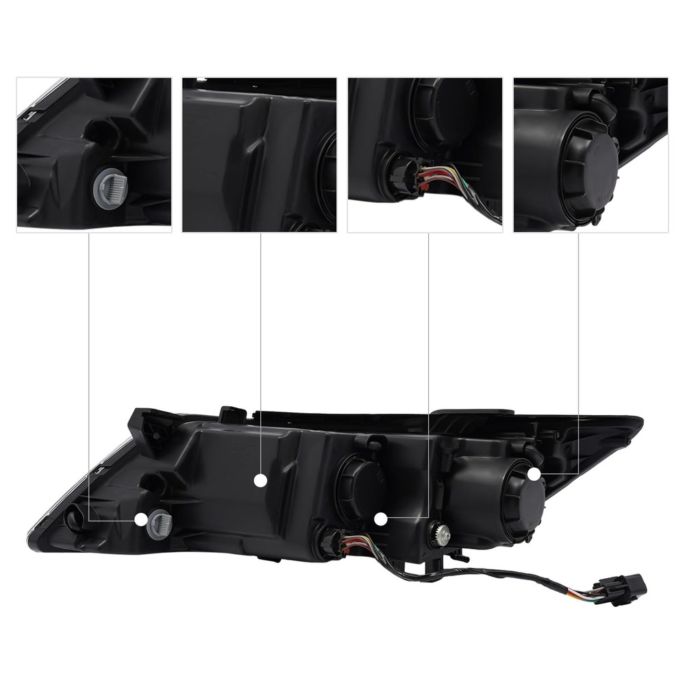 Front Halogen Projector Headlights Set for 2014-2015 Optima Direct Replacement