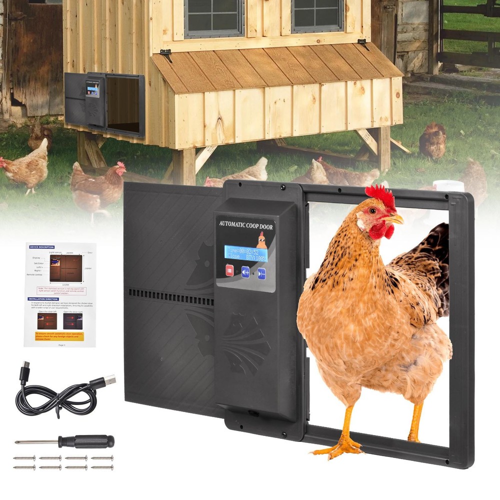 Automatic Chicken Coop Door Opener with Timer Remote Control