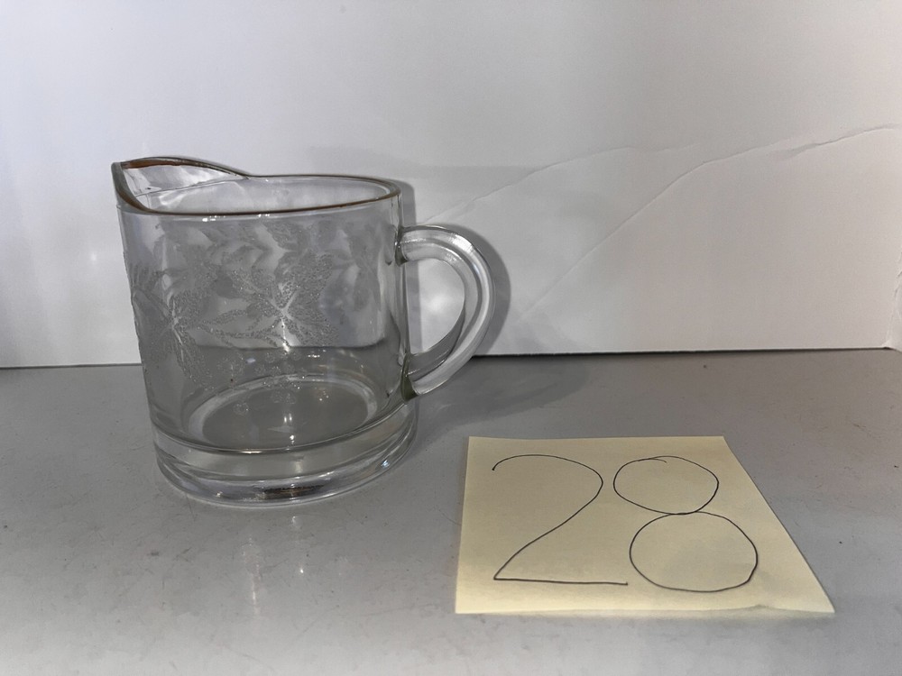 Glass grape leaf pattern creamer