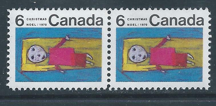 Canada #524 Identical Horizontal Pair 1970 Christmas MNH