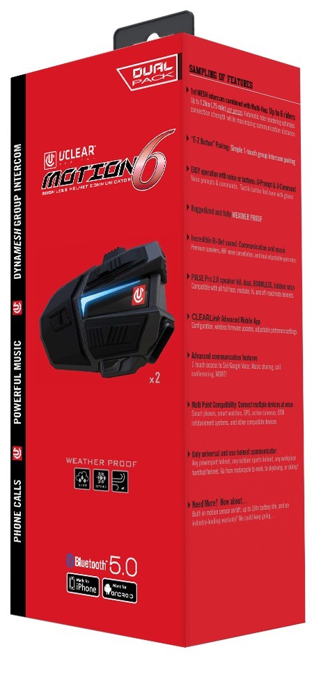 UCLEAR Motion 6 Dual Bluetooth Communicator System 180509