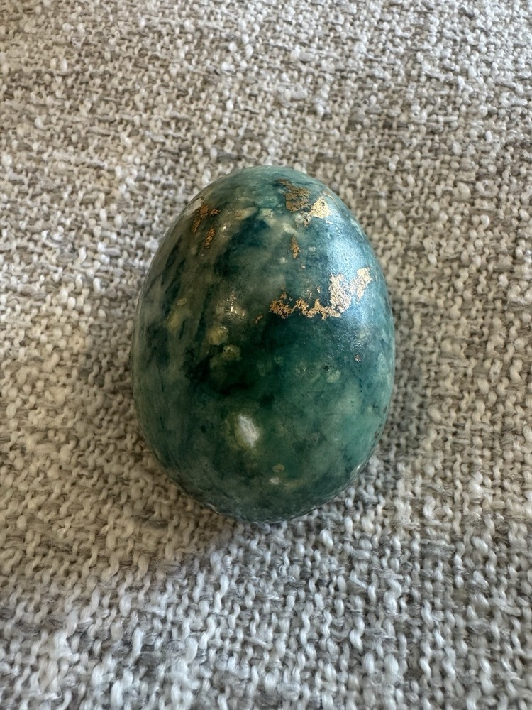 Chrysocolla Malachite Stone Egg Carving