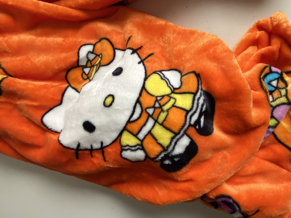 2 Pack Hello Kitty Halloween Throw Blankets Orange Web Pumpkin Pirate Candy Corn