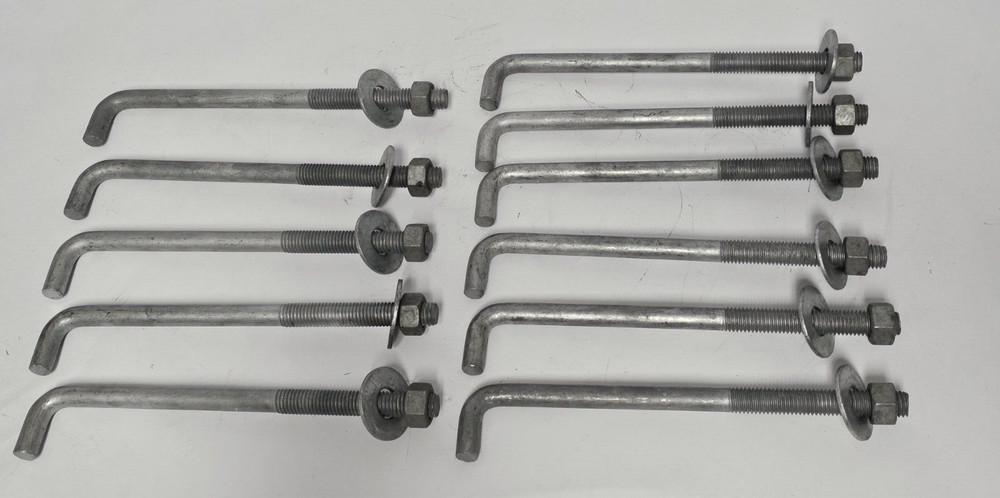 CONCRETE ANCHOR BOLT/GALVANIZED 5/8 10" 1/2", 10PACK