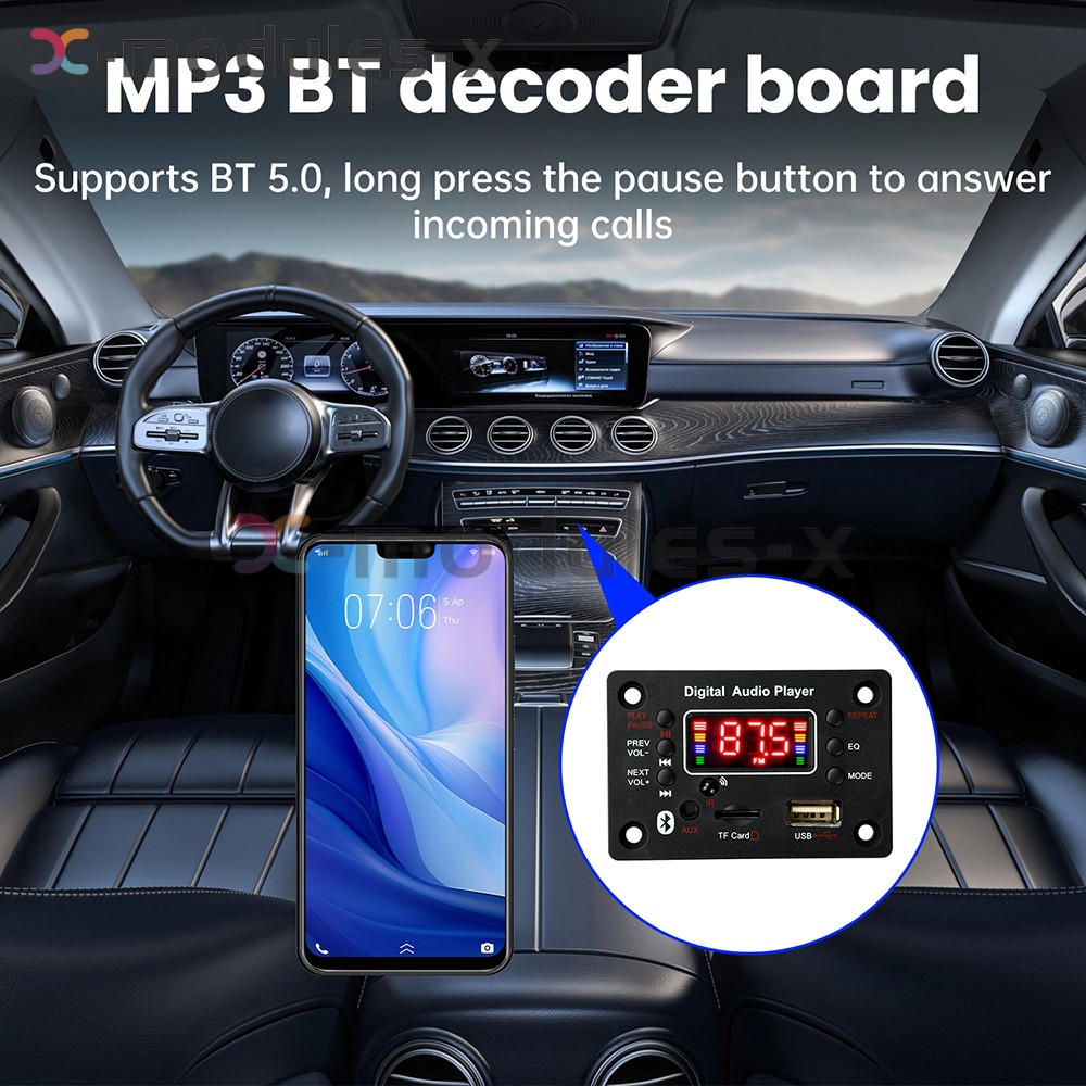 Audio Amplifier Board 2*25W 2CH Bluetooth 5.0 MP3 Decoder Board with Amplifier