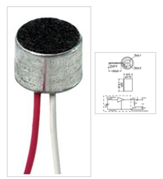 CS 0350 COND. MICROPHONE CAPSULE PREAM. WITH WIRES