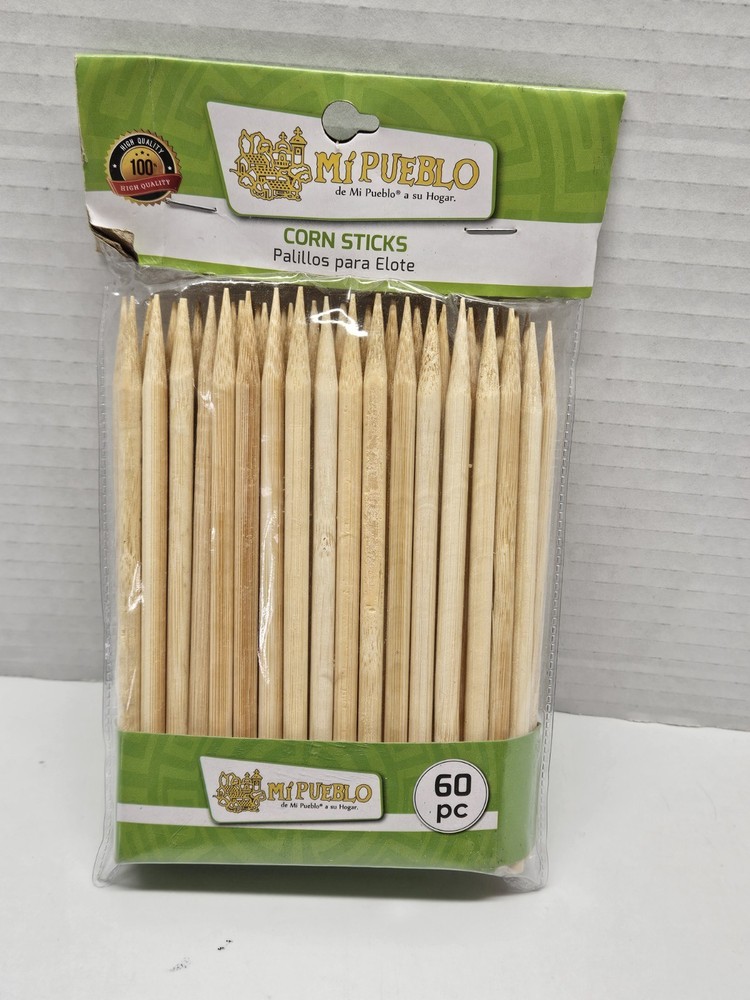 60 PC Bamboo Corn Sticks. Palillos Para Elote