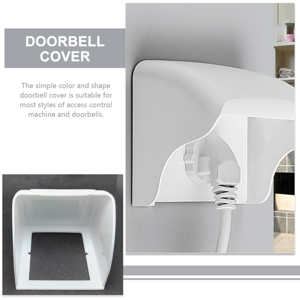 2 Pcs Plastic Bell Cover Doorbell Waterproof Protector Protective