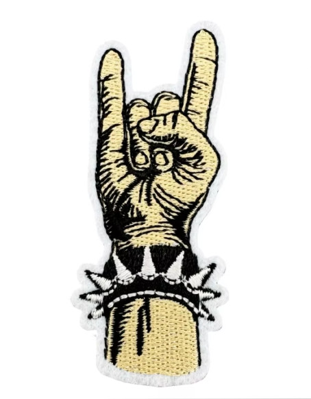 HEAVY METAL  - 🤘🏽 DEVIL HORN'S HAND GESTURE - Embroidered Iron-On Patch