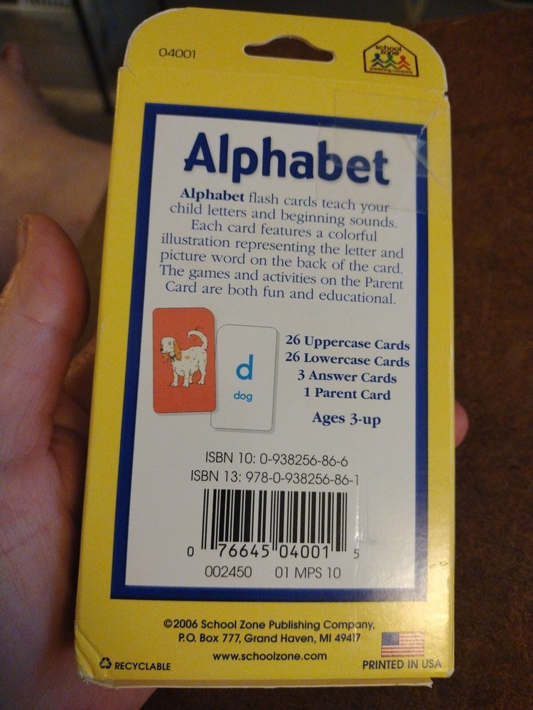 School Zone-Flash Cards. Alphabet Flash Cards.