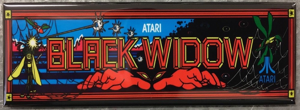 Black Widow Arcade Game Marquee Fridge Magnet