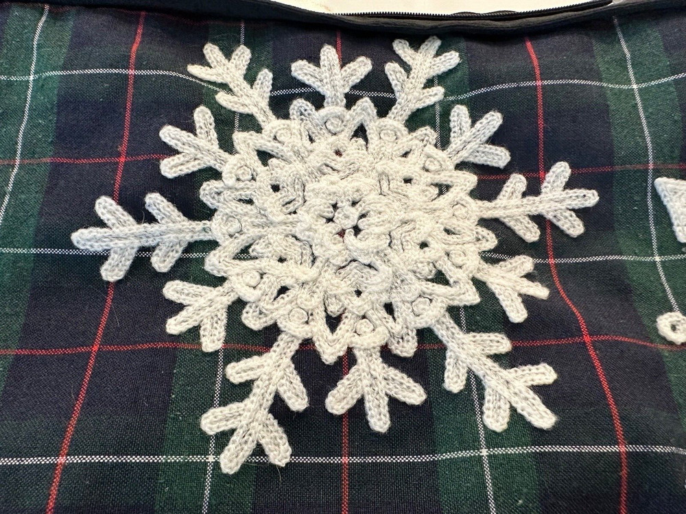 2 Navy and White Snowflake Pillowcases 35x17