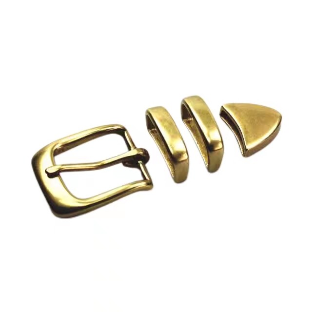 solid brass belt buckle loop tips set 30mm