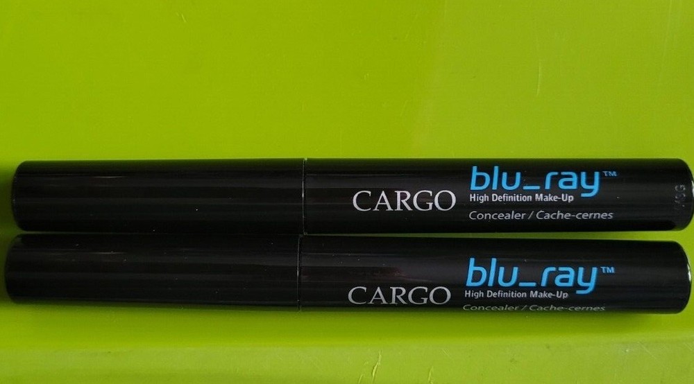 2 piece Cargo Cosmetics Cargo Blu Ray Concealer 0.08 oz #1 LIGHT MEDIUM New
