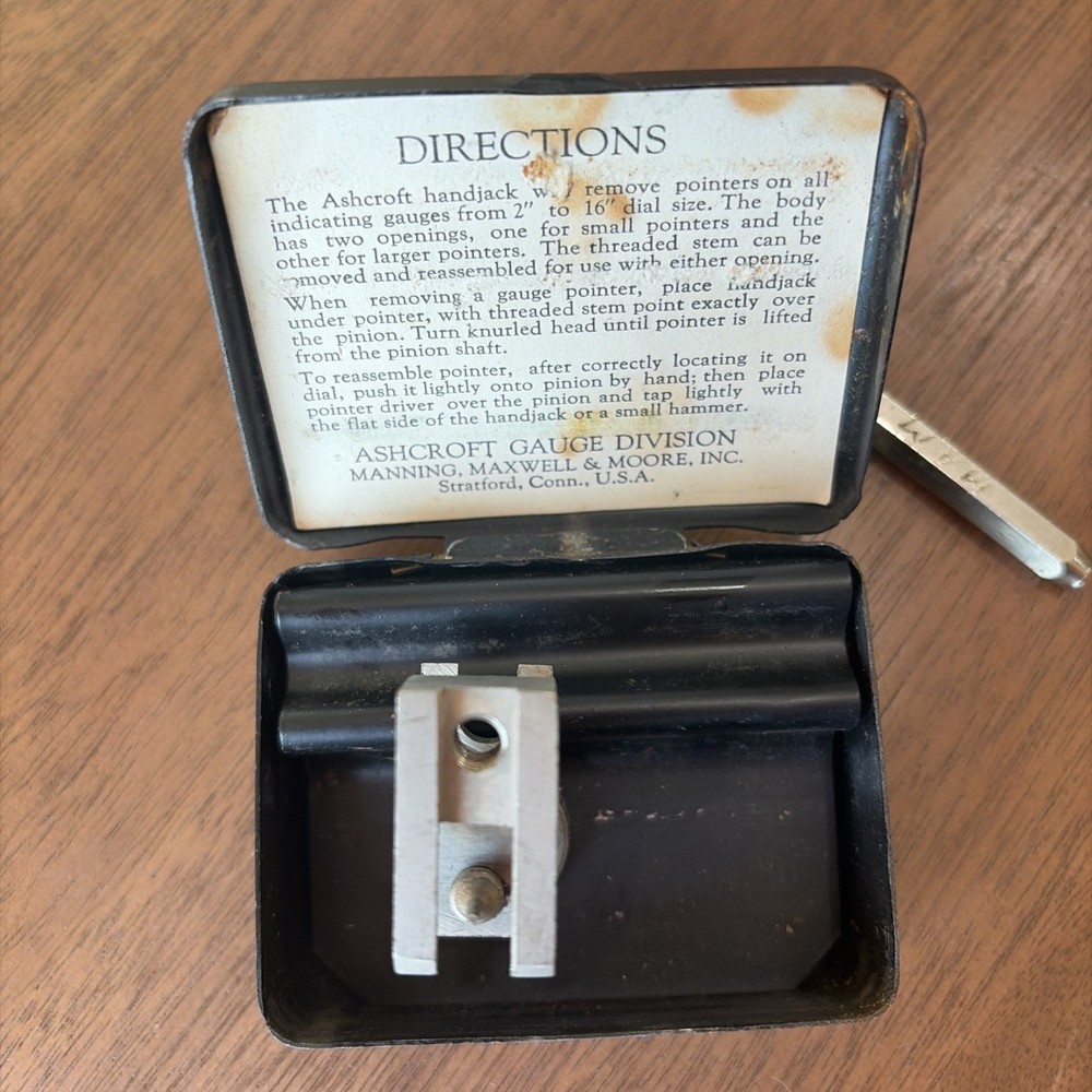 ASHCROFT "HAND JACK" INDICATOR GAUGE POINTER REMOVER & INSTALLER TOOL used