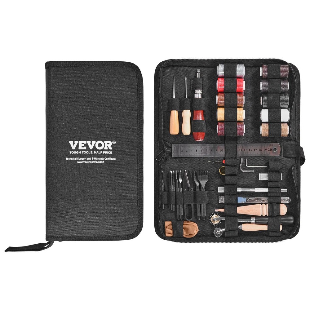 Leather Working Tools Kit, 38 PCS Leather Craft Tools with Portable Canvas Stora