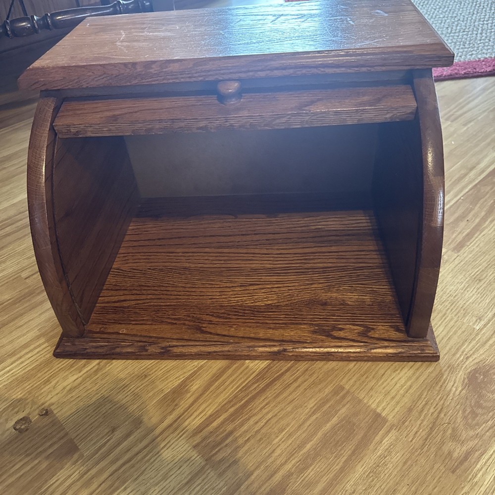 Mid Century Oak Bread Box