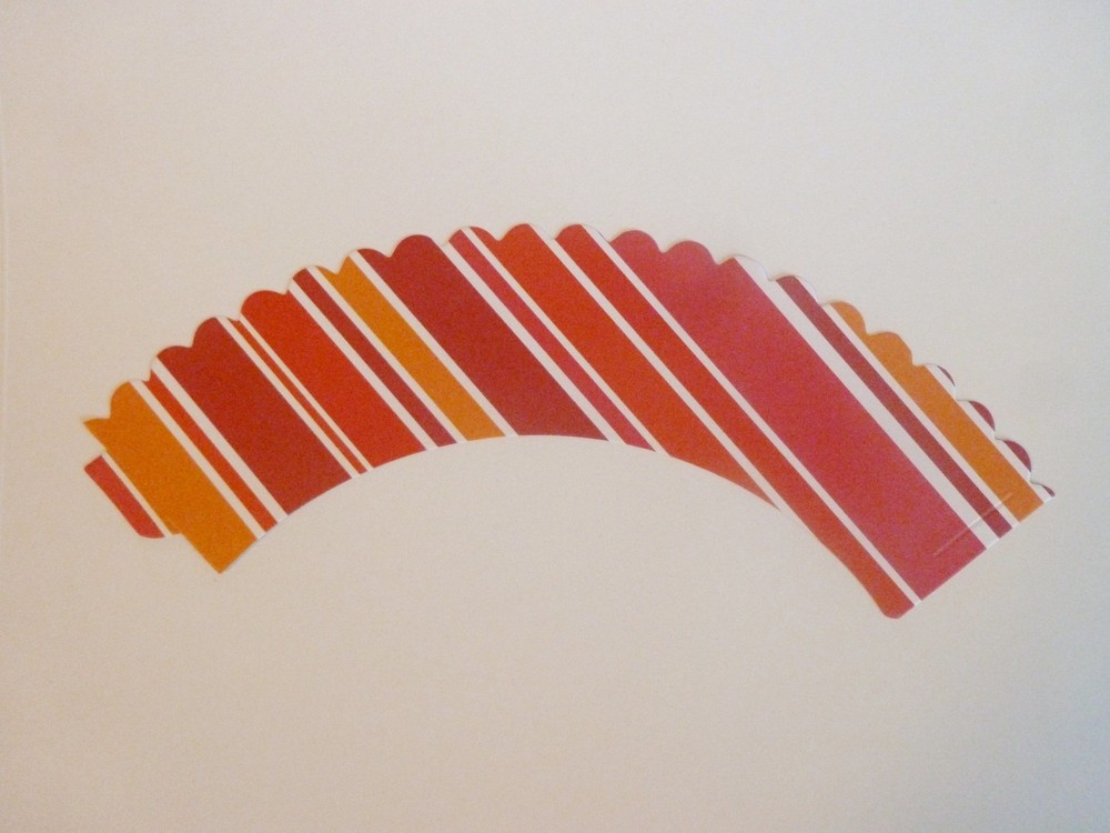 Cupcake Wrappers - Red / Orange Stripe 24 Count