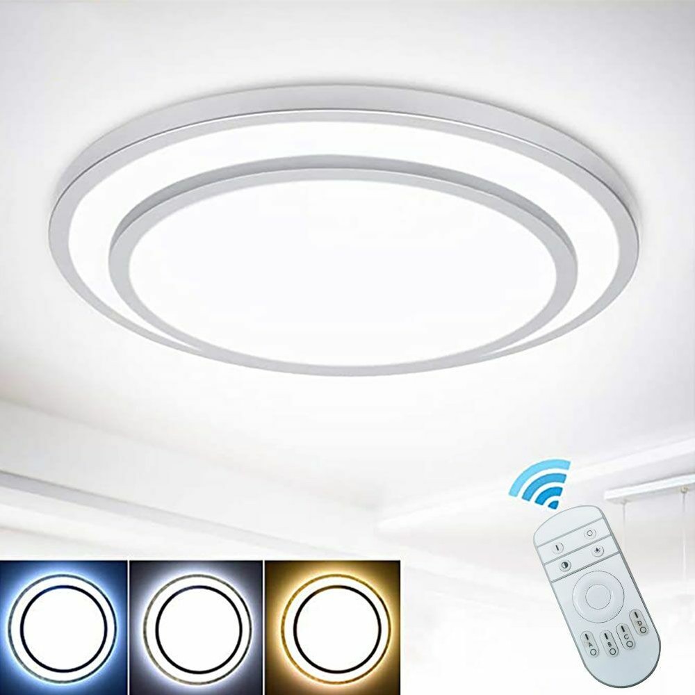 Modern LED Ceiling Light Flush Mount Dimmable Chandelier Lamp w/ Remote Control
