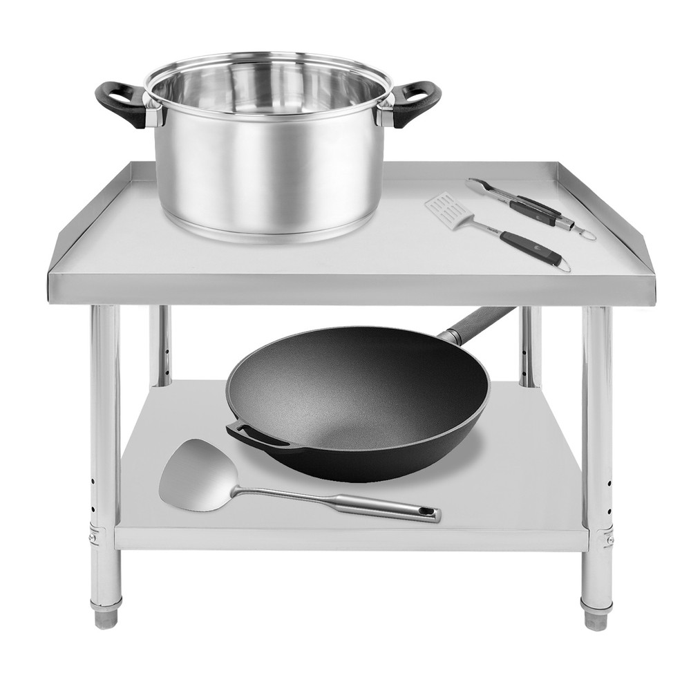 Stainless Steel Adjustable Kitchen Restaurant Work Prep Table With Backsplash