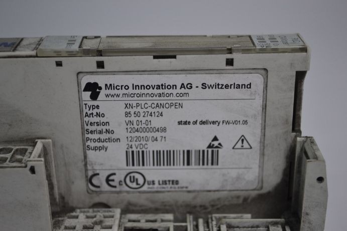 Micro Innovation XN-PLC-CANOPEN Programmable Gateway Module 24VDC USED