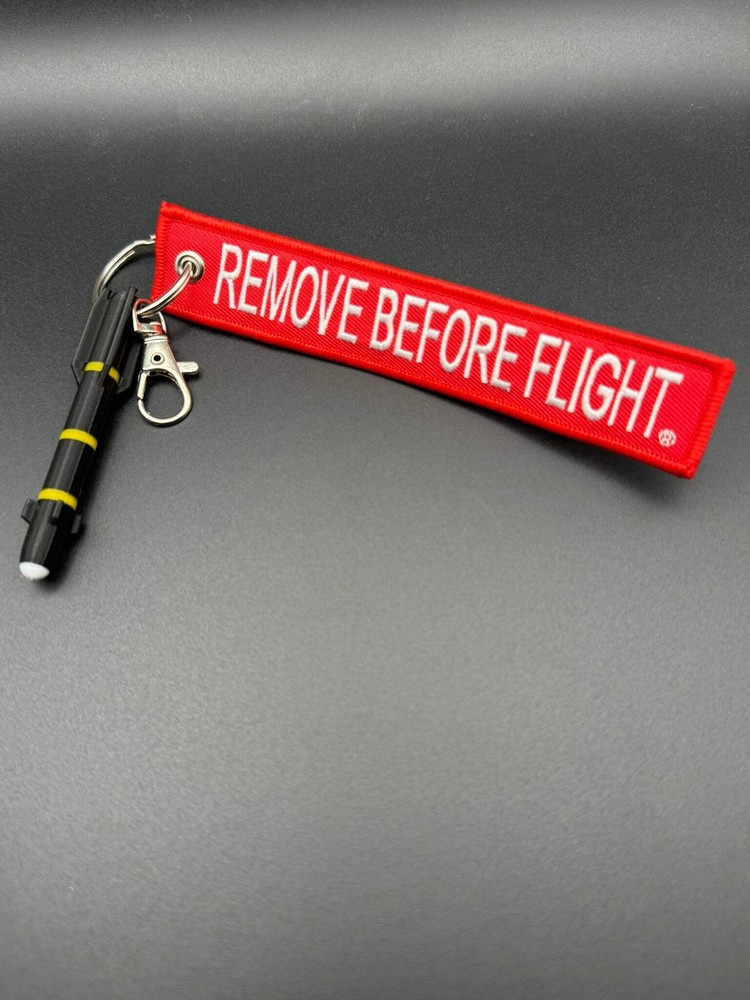 Hellfire Missile Keychain with Remove Before Flight Tag