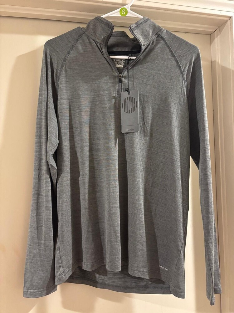 Motion Charcoal 1/4 Zip Pullover Lightweight Active Top Small