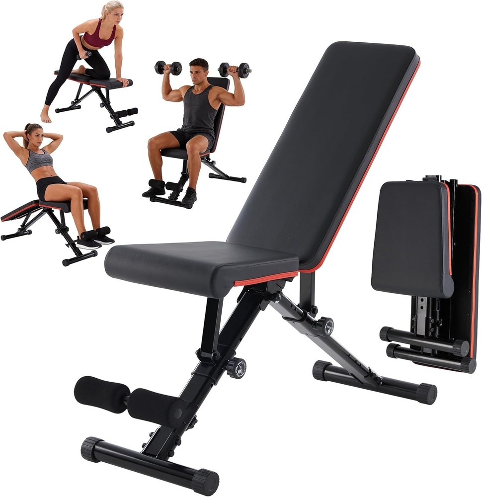 Compact Foldable Weight Bench for Home Gyms: 795 lbs Capacity & Versatile Design