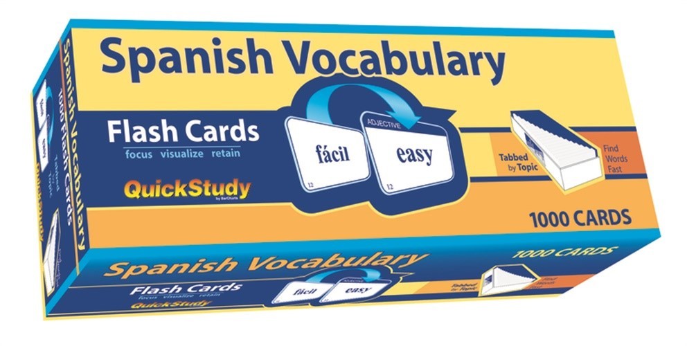Spanish Vocabulary 1000 Flash Cards: A Quickstudy Reference Tool (Cards)
