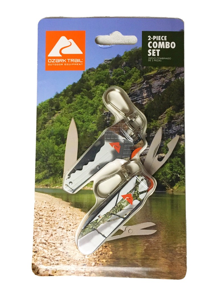 Ozark Trail 2-Piece Camouflage Key Chain Combo Set Knife And Multi-Tool