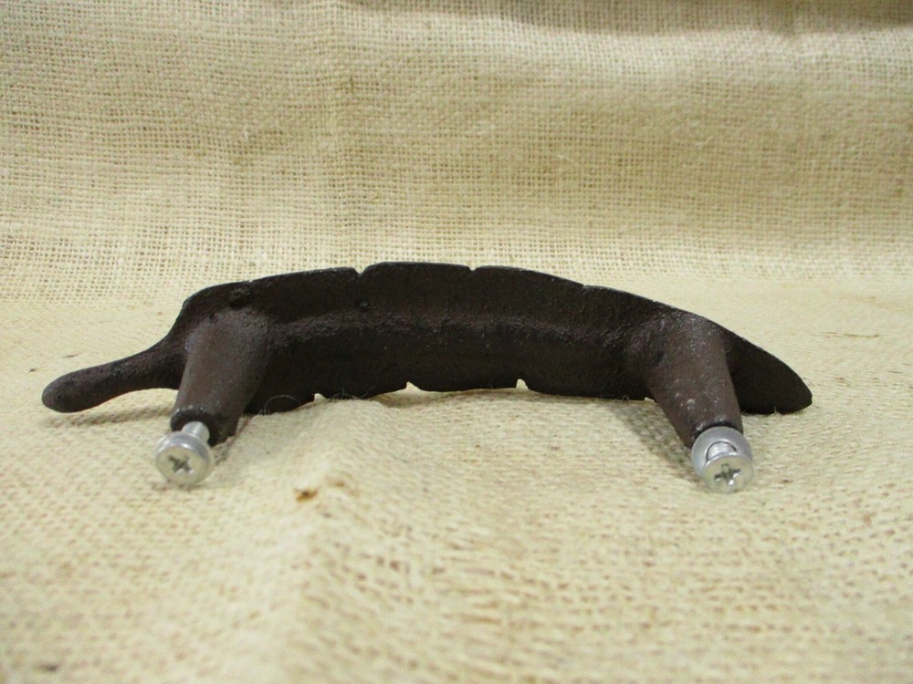 12 Drawer Pulls W/ Screws Handles Knobs Rustic Feather Cast Iron Dresser Kitchen