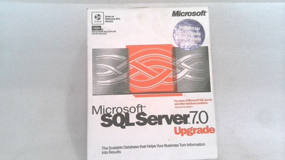 MICROSOFT X03-99941 SQL SERVER 7.0 UPGRADE - SQL SERVER INTRO, 2 CDs W/ KEY