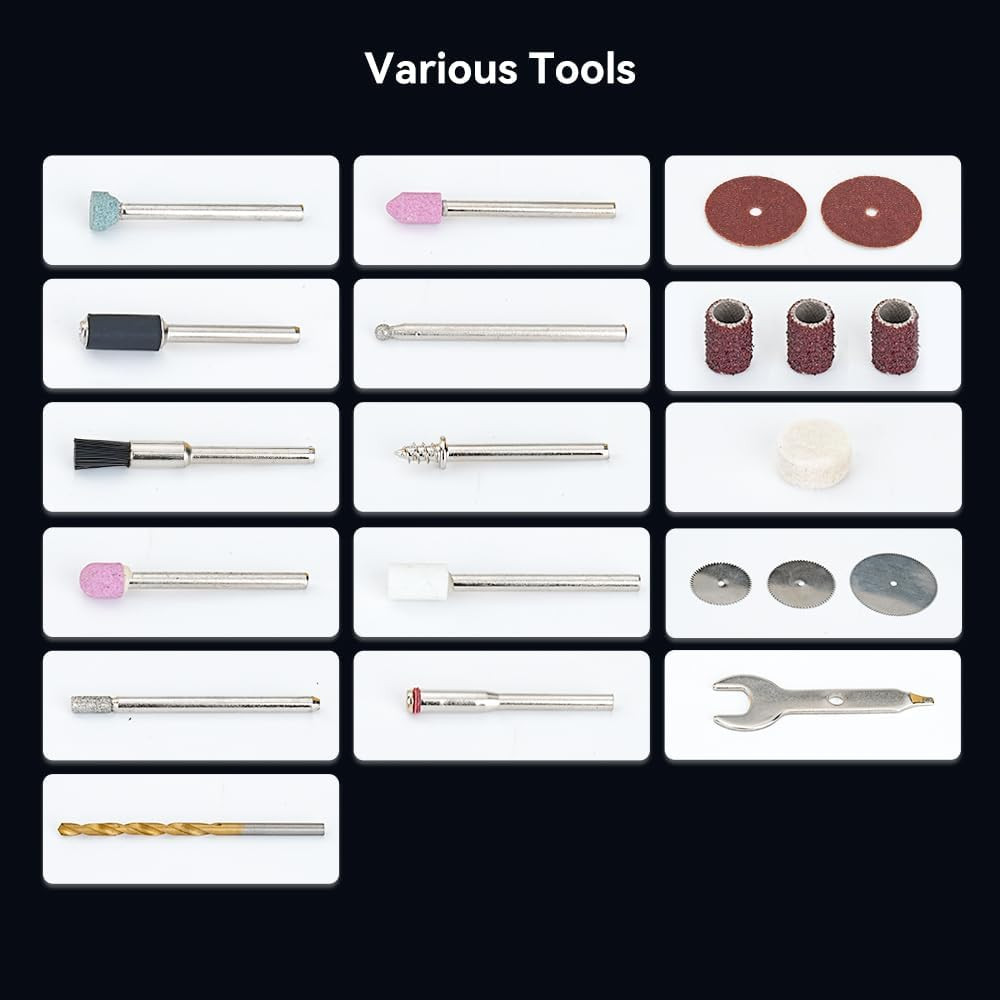 Cordless Rotary Tool Kit with 24PCS Accessories,Multi-Functional, 6 Variable Spe
