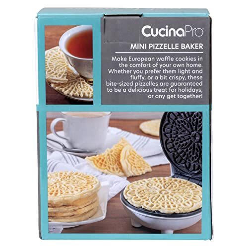 Mini Electric Pizzelle Maker- Makes One Personal Tiny Sized 4" Traditional