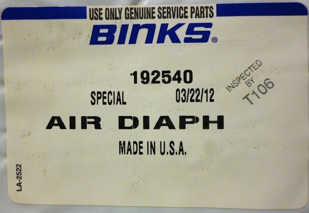 Binks 192540 Diaphragm