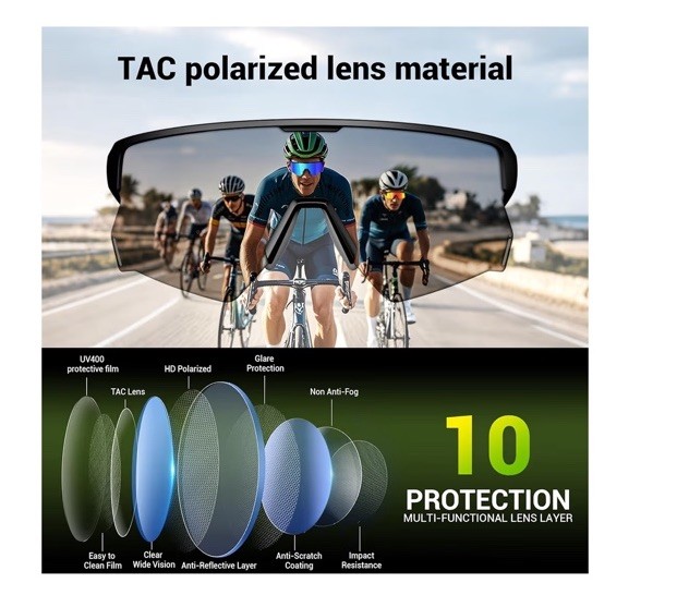 Blackview Bluetooth 5.3 Polarized Cycling Sunglasses Black