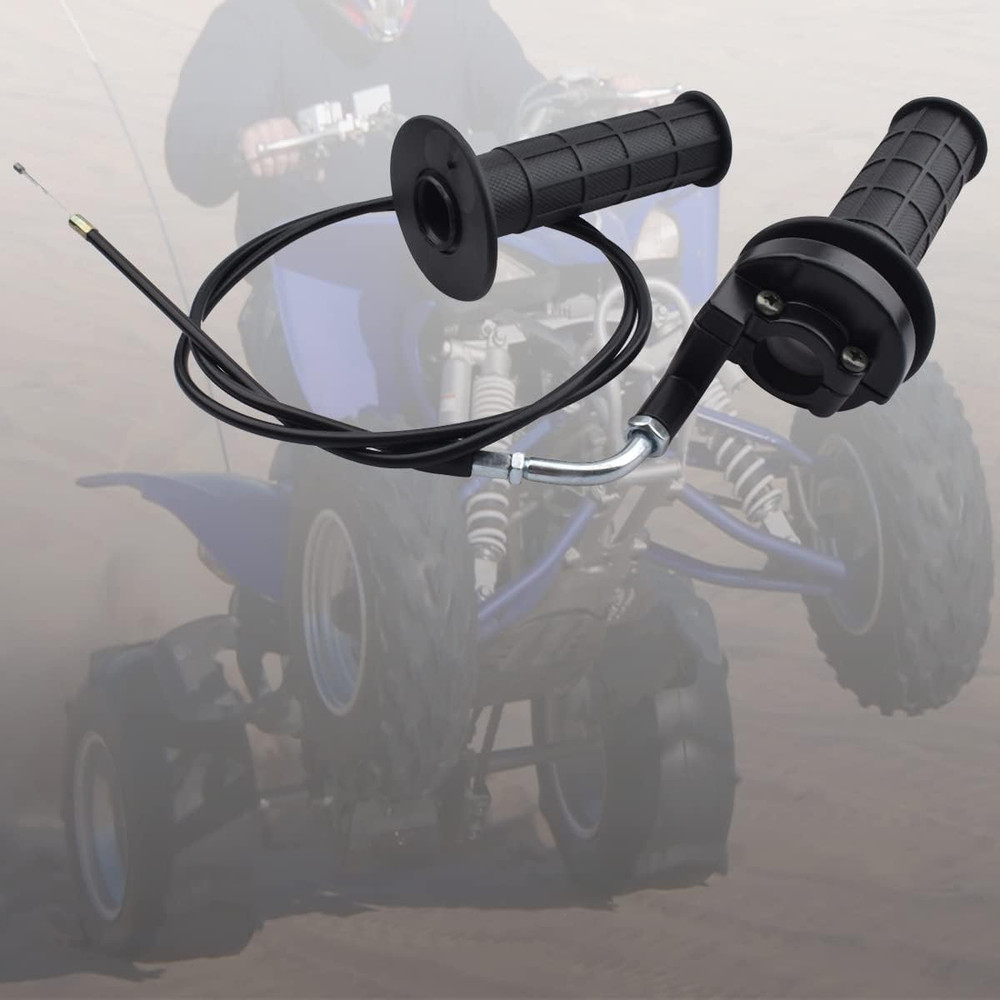 Twist Throttle Accelerator Handle Grips and Bent Cable Set for 50Cc 110Cc 125Cc