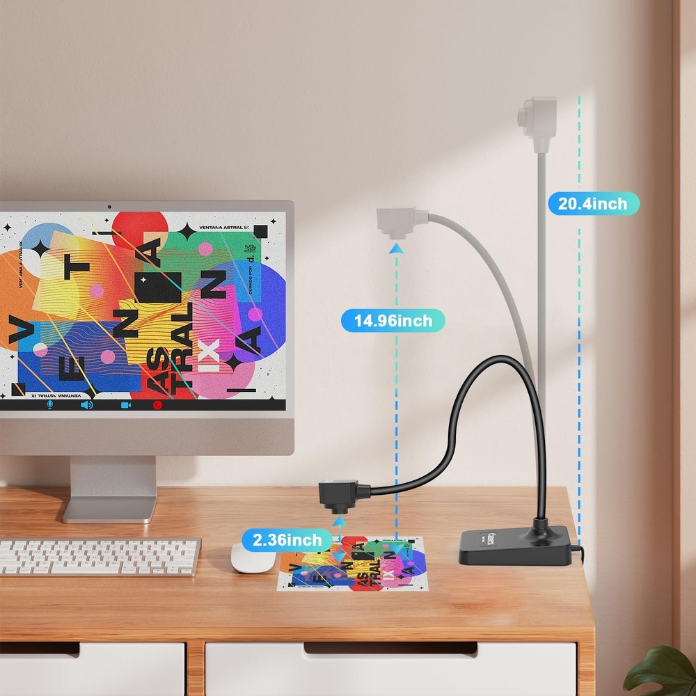 USB Document Camera with Mic, Webcam for Remote Teaching & Web Conferencing