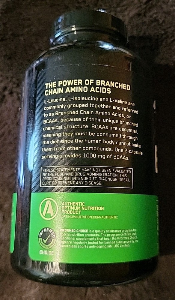 Optimum Nutrition BCAA 1000 (200 Caps) ●READ