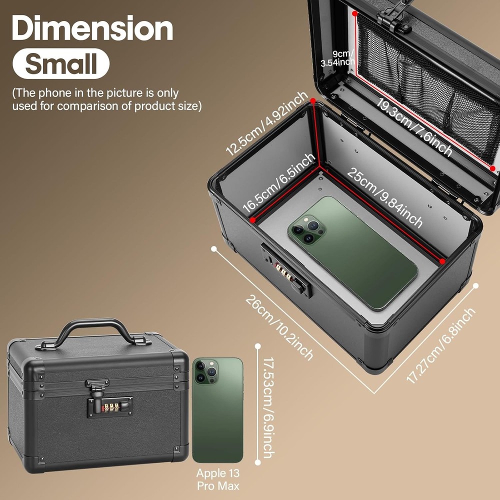 Large Lock Box Security Combination Lock Box Locking Storage Case Personal Items