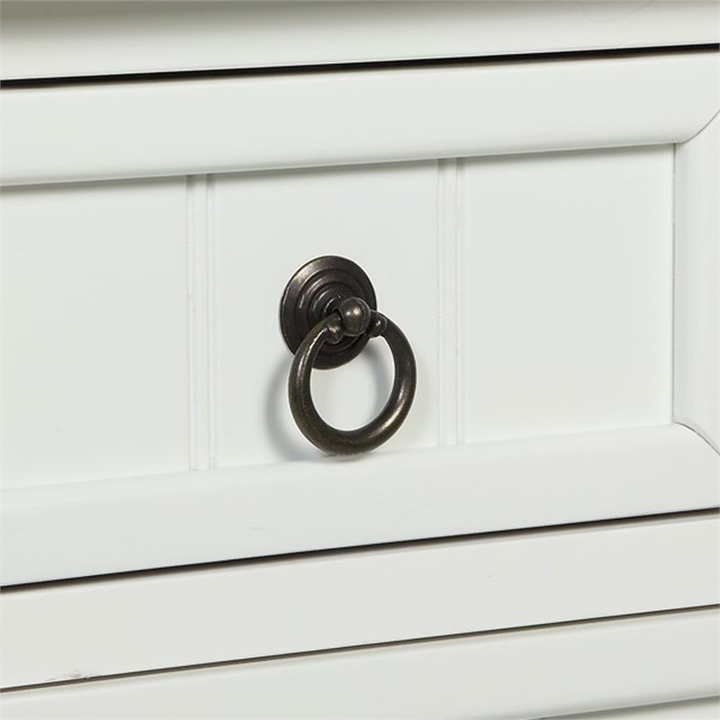 Pemberly Row Transitional Console Table in White Wood Finish
