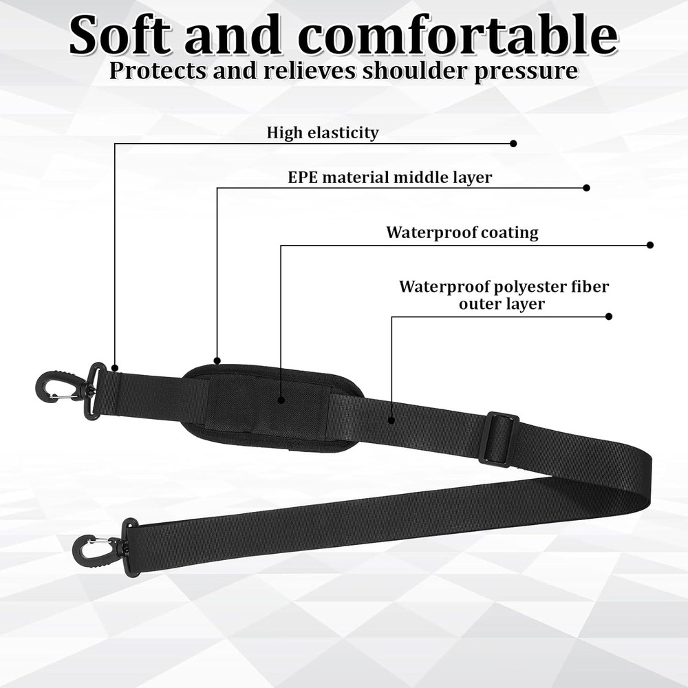 56" Bag Strap, Shoulder Strap Universal Adjustable Shoulder Belt Replacement Lap