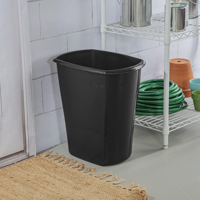 10 Gallon Rectangular Trash Can Easy Transport Slim Profile Easy Clean New
