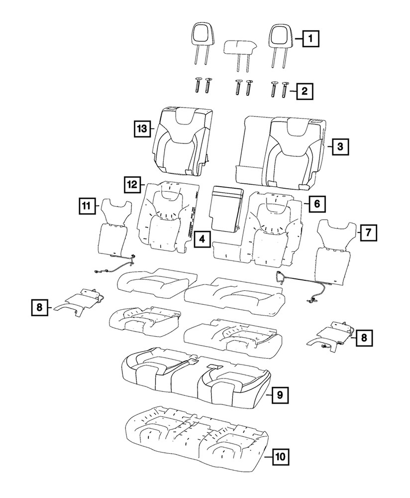 Genuine Mopar Second Row Headrest Outboard 1WD44HL1AA