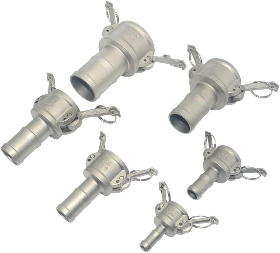 2 Pack 1 Inch Camlock Quick Connect Coupling C Trash Pump Adapter SS