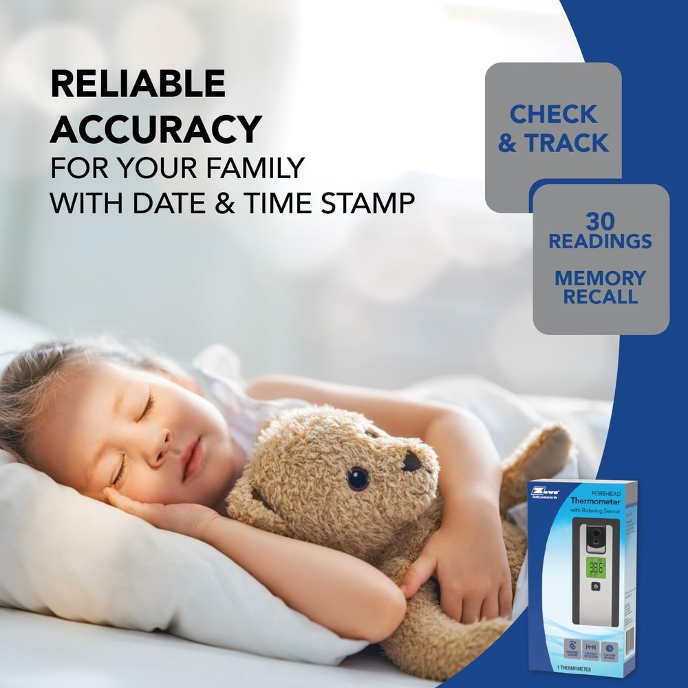 Zewa 4-Way Rotating Infrared Thermometer | Forehead Non-Touch Technology | Fa...