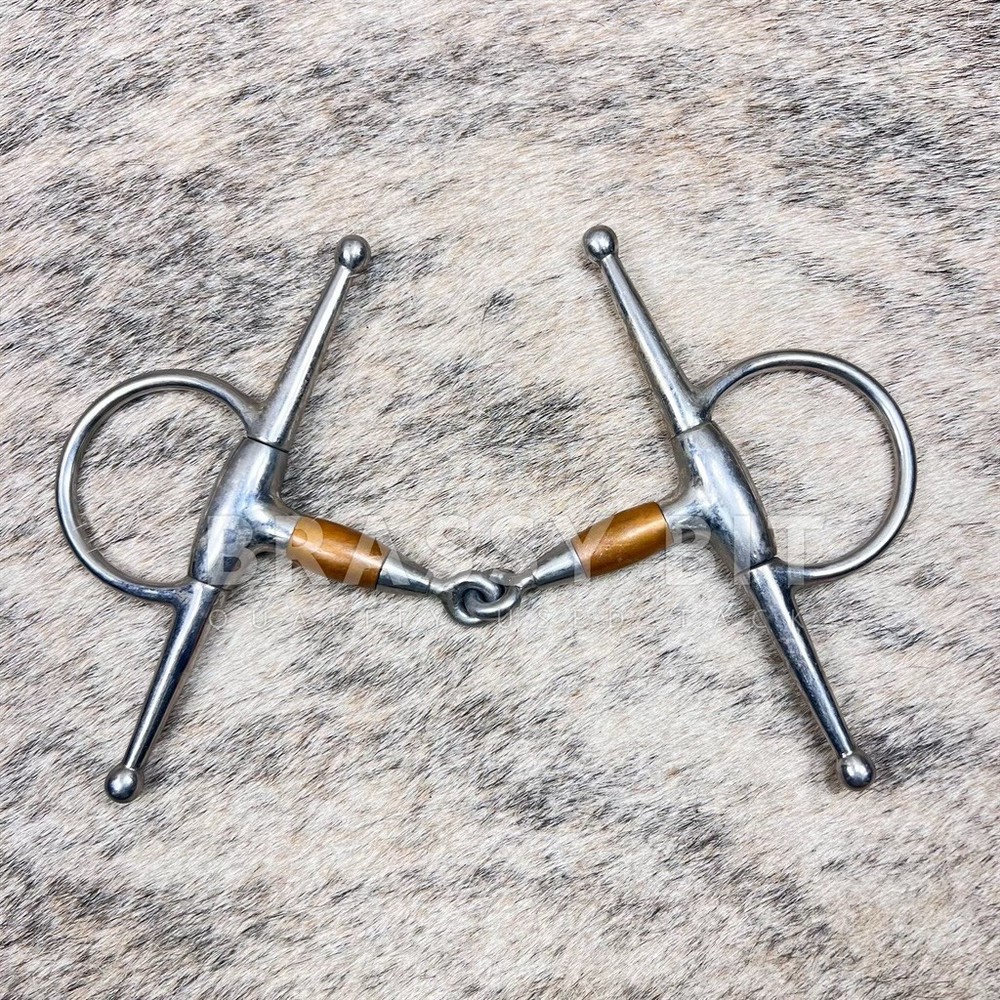 4 7/8" Full Cheek Snaffle w/ Copper Rollers