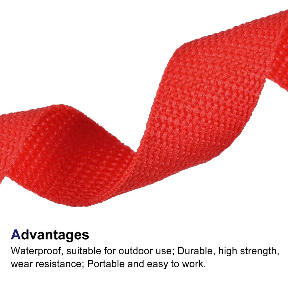Lightweight Polypropylene Webbing Strap 1" 10 Yards Red Strapping