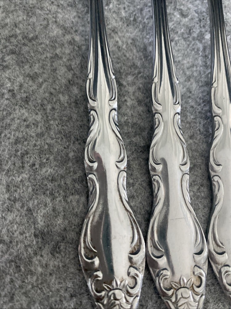 3 TOWLE/SUPREME CUTLERY STAINLESS FLATWARE, "PIERRE" PATTERN DINNER FORKS